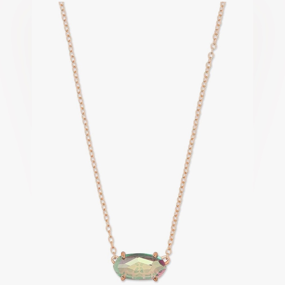 [Kendra Scott] Ever Short Pendant Necklace in Gold, Dichroic Glass, Adjustable - Picture 3 of 11